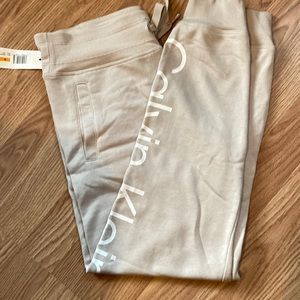 Calvin Klein Beige Cream Sweatpants Small
